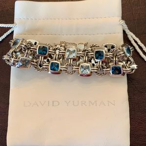 David Yurman Double Row Blue Topaz Bracelet